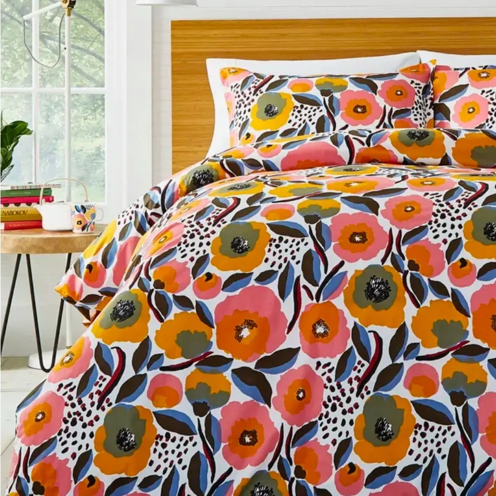 NWT Marimekko Queen Rosarium Duvet Cover w/shams NO OFFERS SEE BELOW orig 179 - Picture 3 of 3